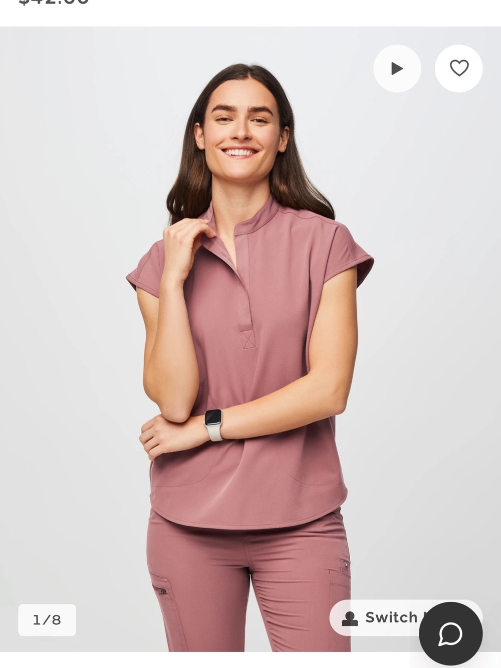 FIGS Mauve Rafaela Scrub Top and Yola Skinny pants Set - Picture 2 of 3